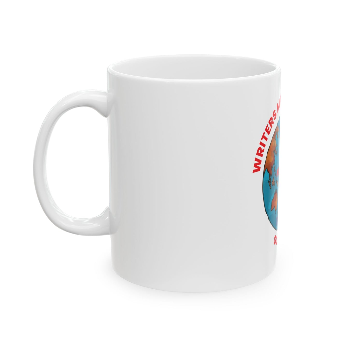 Writers Make Hollywood Go Round Ceramic Mug - Fun Gift for Film Lovers & Writers