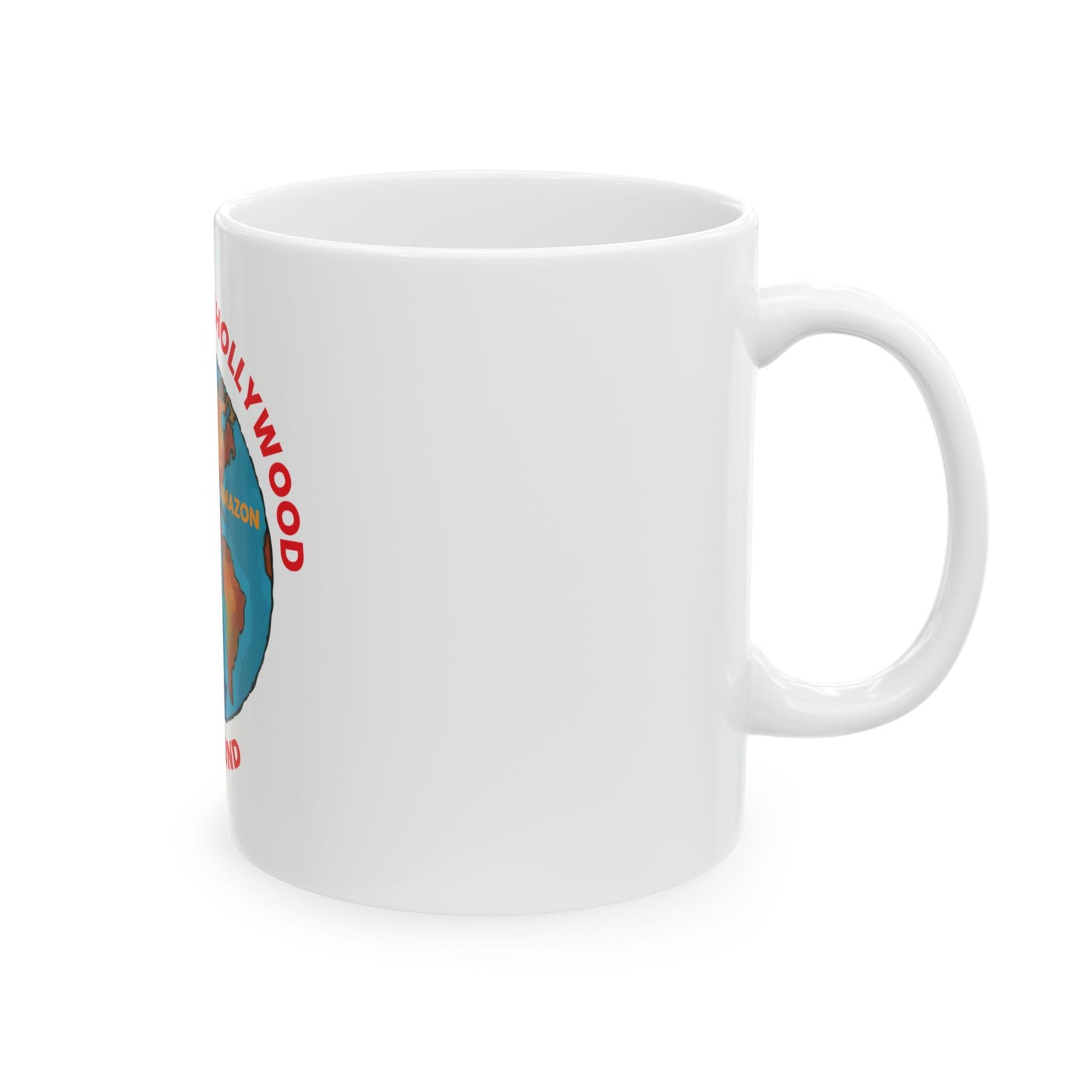 Writers Make Hollywood Go Round Ceramic Mug - Fun Gift for Film Lovers & Writers