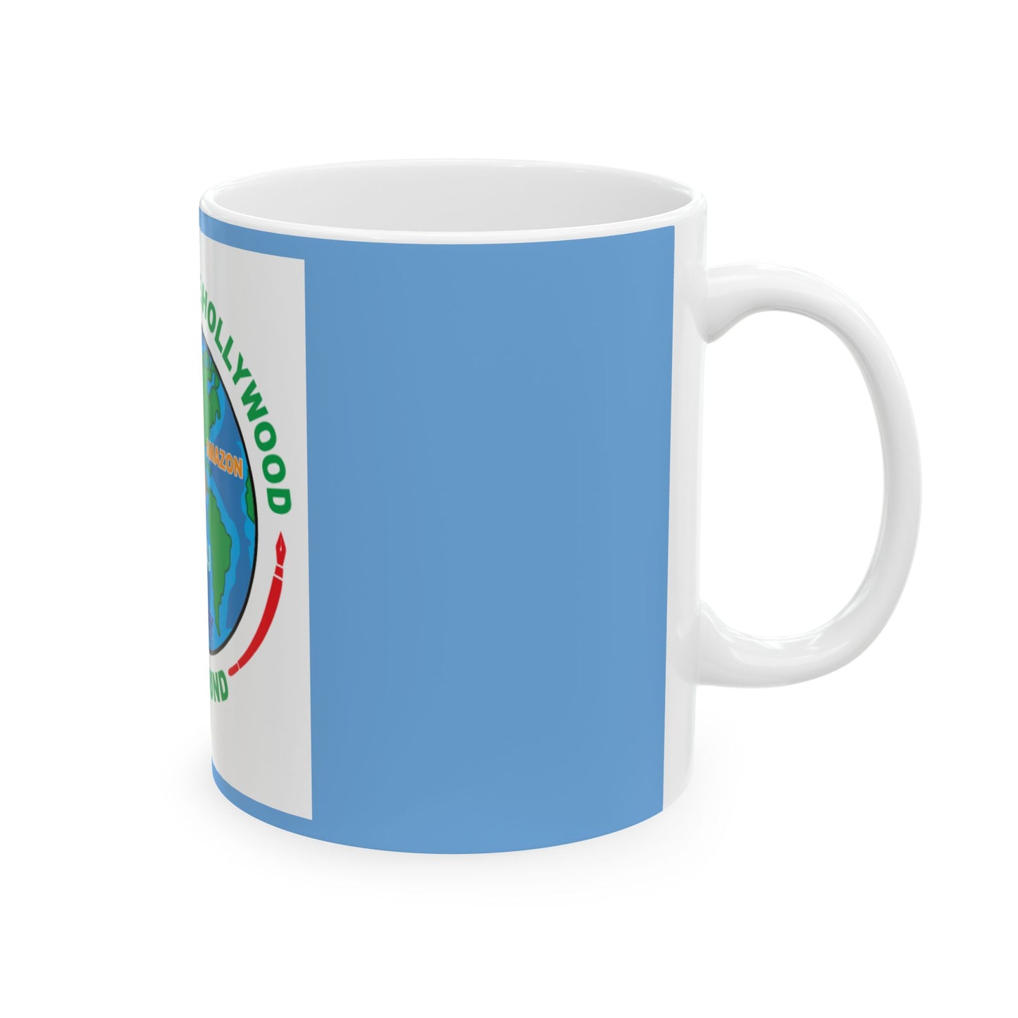 Writers Make Hollywood Go Round Ceramic Mug - Fun Coffee Cup for Writers & Film Lovers