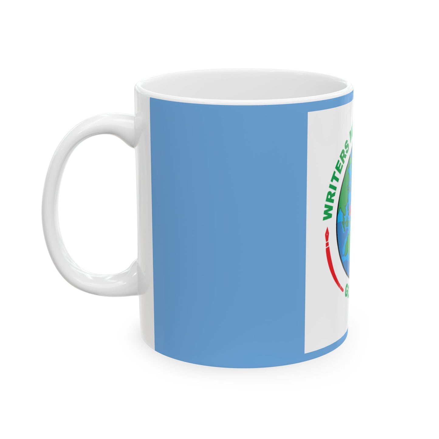 Writers Make Hollywood Go Round Ceramic Mug - Fun Coffee Cup for Writers & Film Lovers